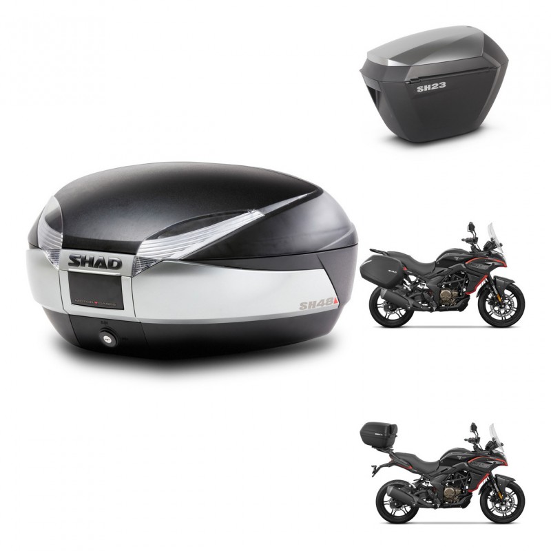 SHAD Maletas sh23 alu + soporte montaje baul SH48 TITANIUM PREMIUM KIT-481622