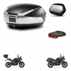 SHAD Maletas SH35 PREMIUM + soporte montaje baul SH48 accesorios TITANIUM KIT-481626