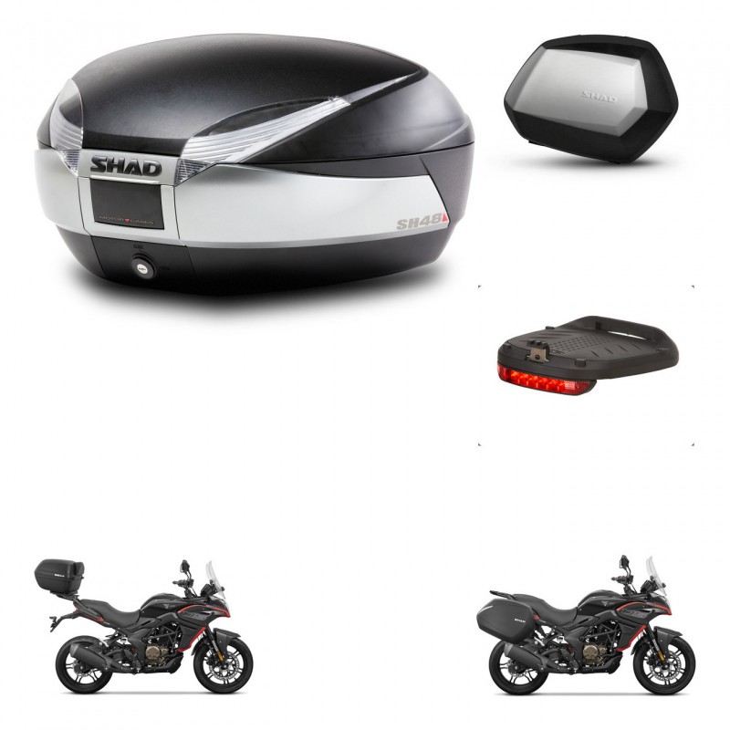 SHAD Maletas SH35 PREMIUM + soporte montaje baul SH48 accesorios TITANIUM KIT-481626