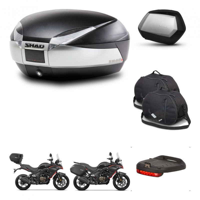 SHAD SH35 PREMIUM suitcases + mounting bracket SH48 trunk accessories TITANIUM KIT-481627