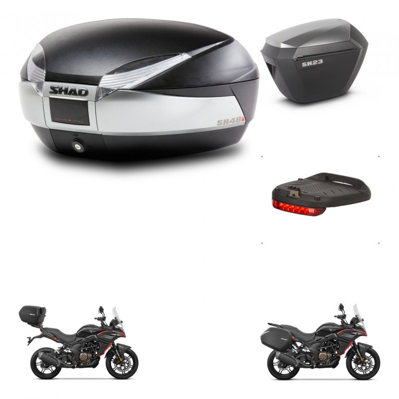 SHAD Maletas sh23 alu + soporte montaje baul SH48 accesorios TITANIUM PREMIUM KIT-481628