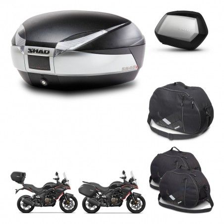 SHAD SH35 PREMIUM suitcases + mounting bracket SH48 trunk accessories TITANIUM KIT-481633