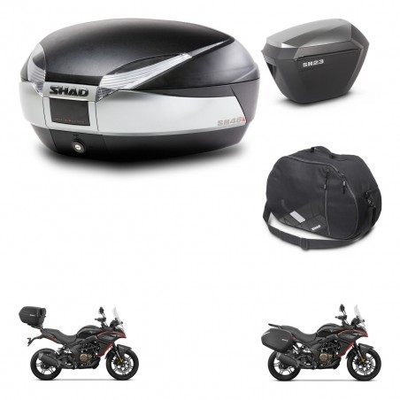 SHAD Maletas sh23 alu + soporte montaje baul SH48 accesorios TITANIUM PREMIUM KIT-481634