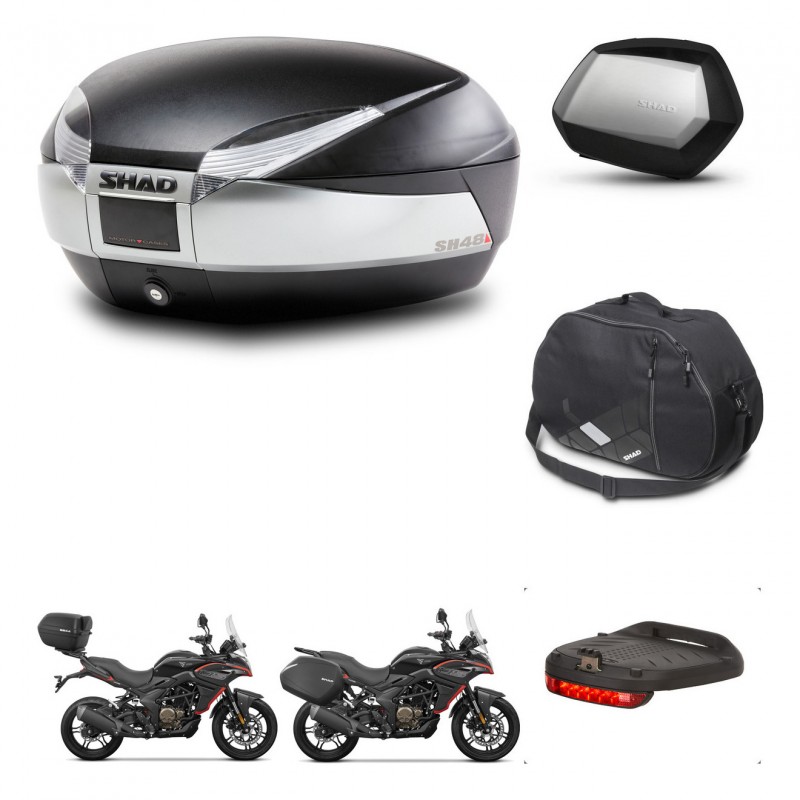 SHAD Maletas SH35 PREMIUM + soporte montaje baul SH48 accesorios TITANIUM KIT-481638