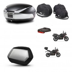 SHAD SH35 PREMIUM suitcases + mounting bracket SH48 trunk accessories TITANIUM KIT-481639