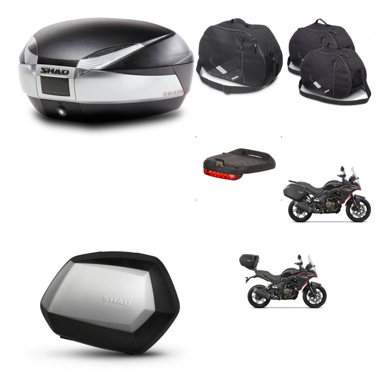 SHAD SH35 PREMIUM suitcases + mounting bracket SH48 trunk accessories TITANIUM KIT-481639