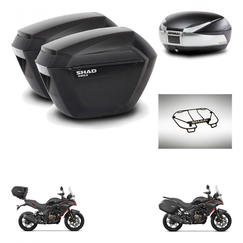 SHAD SH48 trunk + mounting bracket sh23 suitcases accessories TITANIUM PREMIUM KIT-481643