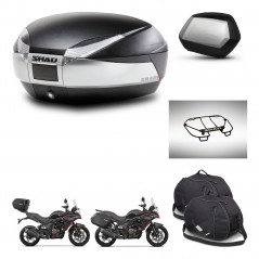 SHAD SH35 PREMIUM suitcases + mounting bracket SH48 trunk accessories TITANIUM KIT-481645
