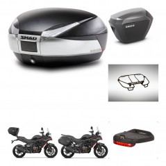 SHAD SH23 alu suitcases + mounting bracket SH48 trunk accessories TITANIUM PREMIUM KIT-481652