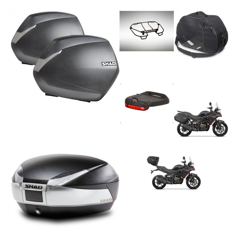 SHAD Baul SH48 + soporte montaje maletas SH36 accesorios TITANIUM PREMIUM KIT-481659
