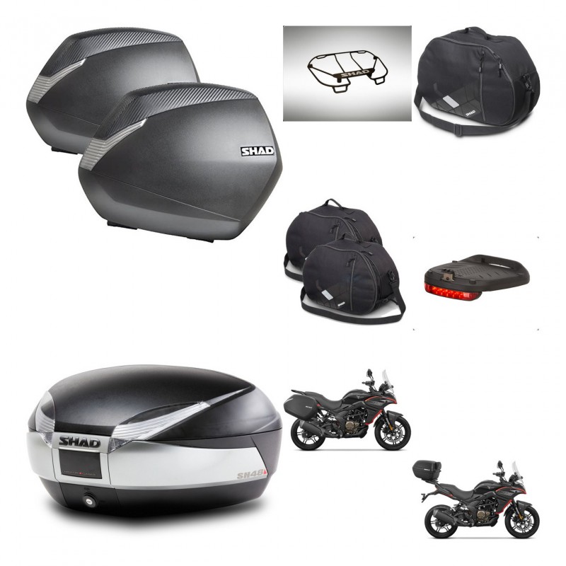 SHAD SH48 trunk + mounting bracket SH36 suitcases accessories TITANIUM PREMIUM KIT-481660