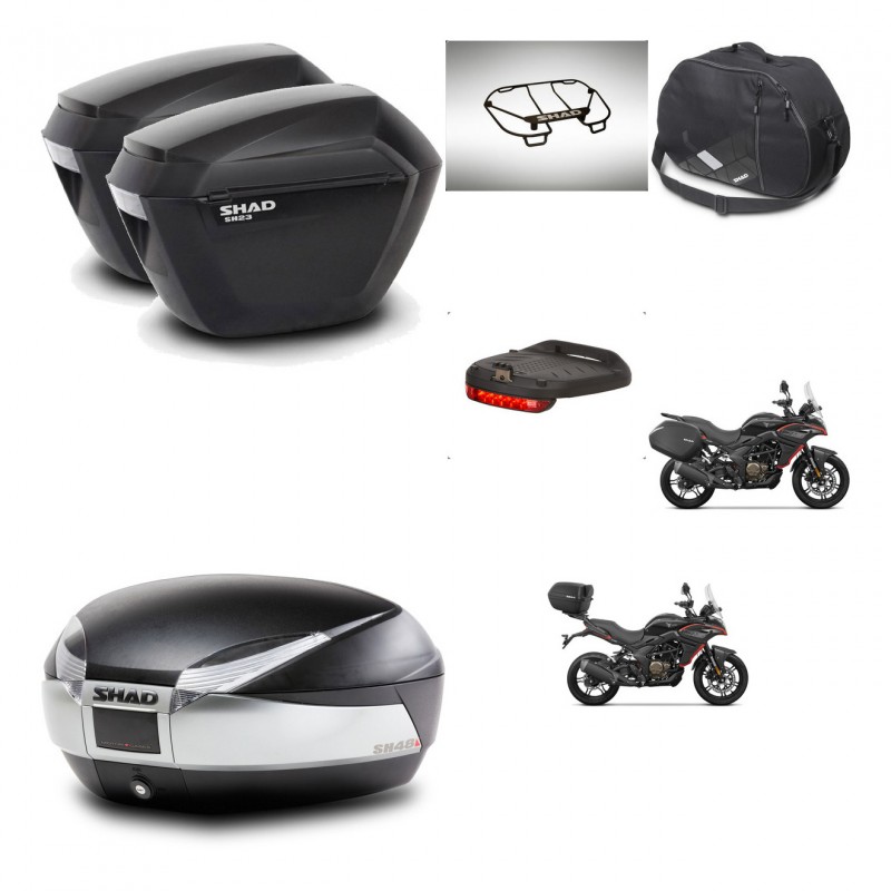 SHAD SH48 trunk + mounting bracket sh23 suitcases accessories TITANIUM PREMIUM KIT-481661