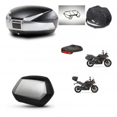 SHAD SH35 PREMIUM suitcases + mounting bracket SH48 trunk accessories TITANIUM KIT-481662