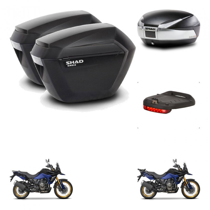 SHAD Baul SH48 + soporte montaje maletas sh23 accesorios TITANIUM PREMIUM KIT-481673