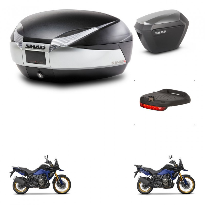 SHAD Maletas sh23 alu + soporte montaje baul SH48 accesorios TITANIUM PREMIUM KIT-481676