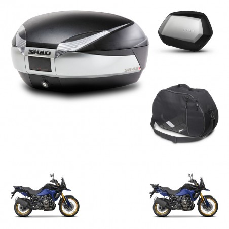 SHAD Maletas SH35 PREMIUM + soporte montaje baul SH48 accesorios TITANIUM KIT-481680