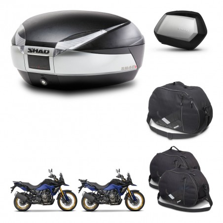 SHAD Maletas SH35 PREMIUM + soporte montaje baul SH48 accesorios TITANIUM KIT-481681