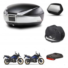 SHAD Maletas SH35 PREMIUM + soporte montaje baul SH48 accesorios TITANIUM KIT-481686