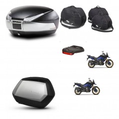 SHAD Maletas SH35 PREMIUM + soporte montaje baul SH48 accesorios TITANIUM KIT-481687