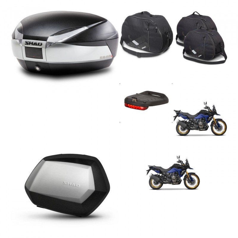 SHAD SH35 PREMIUM suitcases + mounting bracket SH48 trunk accessories TITANIUM KIT-481687