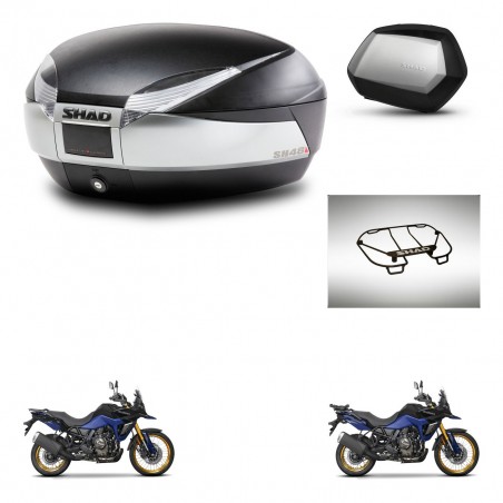 SHAD Maletas SH35 PREMIUM + soporte montaje baul SH48 accesorios TITANIUM KIT-481692