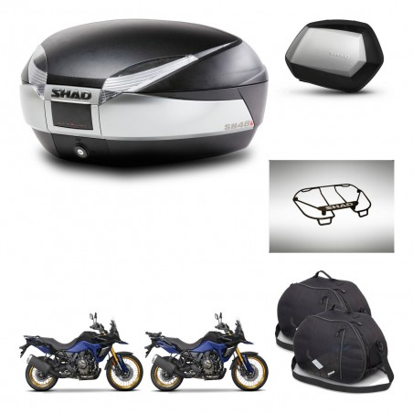 SHAD Maletas SH35 PREMIUM + soporte montaje baul SH48 accesorios TITANIUM KIT-481693