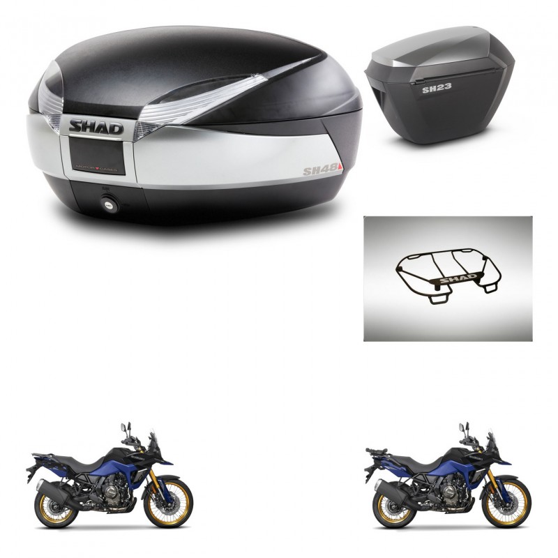 SHAD Maletas sh23 alu + soporte montaje baul SH48 accesorios TITANIUM PREMIUM KIT-481694