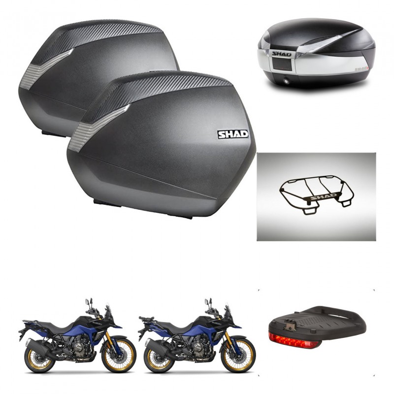 SHAD SH48 trunk + mounting bracket SH36 suitcases accessories TITANIUM PREMIUM KIT-481695