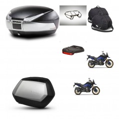 SHAD SH35 PREMIUM suitcases + mounting bracket SH48 trunk accessories TITANIUM KIT-481699