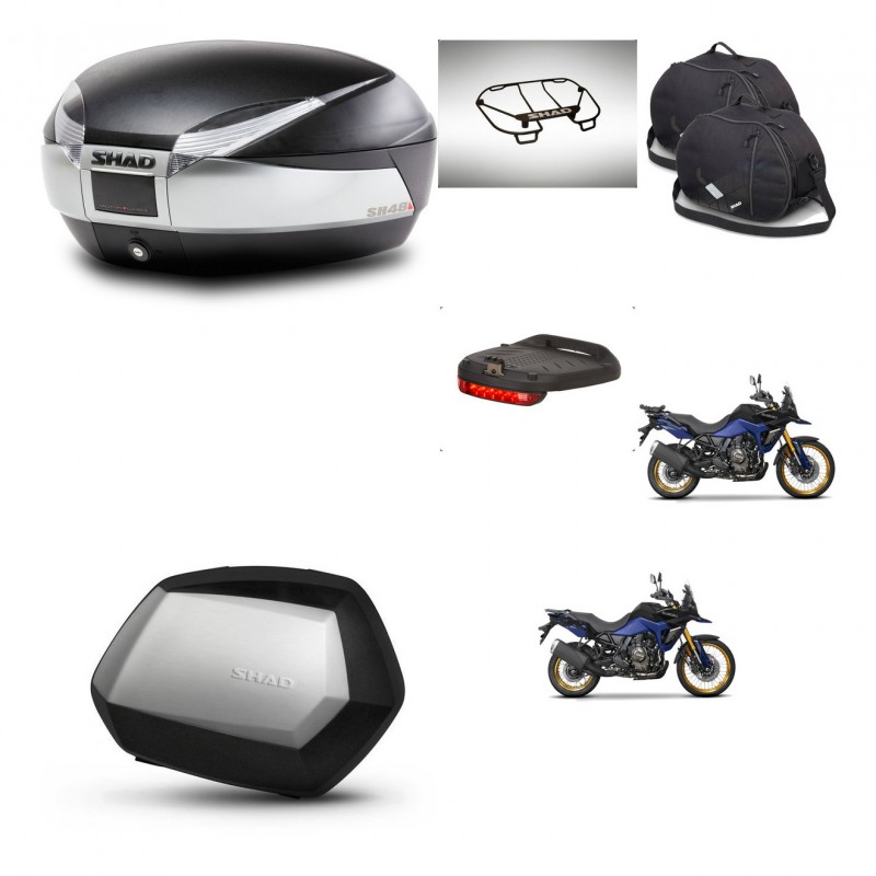 SHAD SH35 PREMIUM suitcases + mounting bracket SH48 trunk accessories TITANIUM KIT-481699