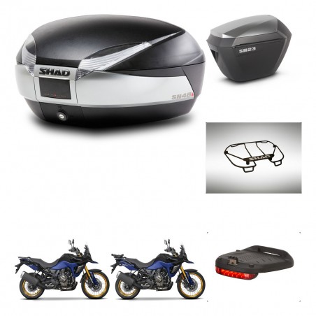 SHAD Maletas sh23 alu + soporte montaje baul SH48 accesorios TITANIUM PREMIUM KIT-481700