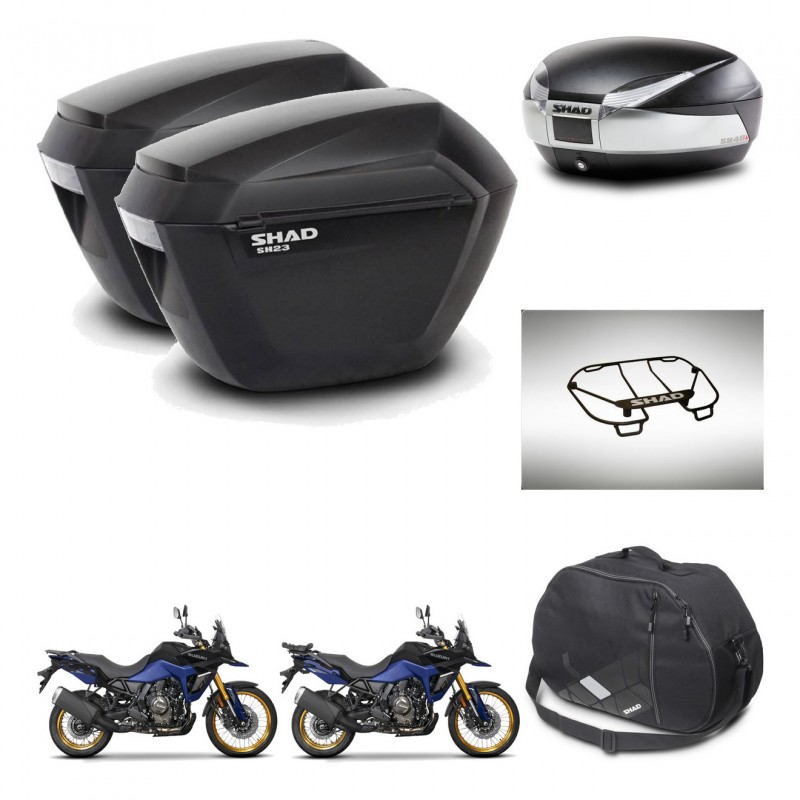 SHAD SH48 trunk + mounting bracket sh23 suitcases accessories TITANIUM PREMIUM KIT-481703