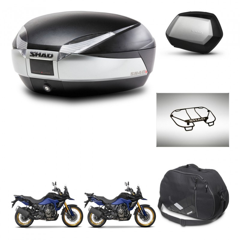 SHAD Maletas SH35 PREMIUM + soporte montaje baul SH48 accesorios TITANIUM KIT-481704