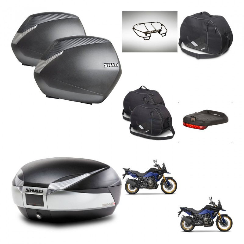 SHAD SH48 trunk + mounting bracket SH36 suitcases accessories TITANIUM PREMIUM KIT-481708