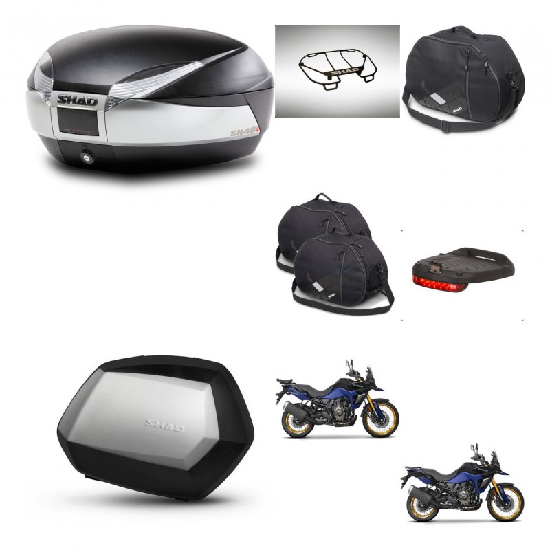 SHAD SH35 PREMIUM suitcases + mounting bracket SH48 trunk accessories TITANIUM KIT-481711