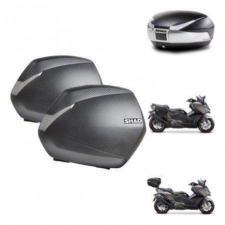 SHAD SH48 trunk + mounting bracket SH36 suitcases TITANIUM PREMIUM KIT-481761