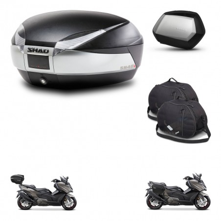 SHAD Maletas SH35 PREMIUM + soporte montaje baul SH48 accesorios TITANIUM KIT-481765