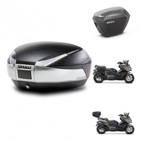 SHAD Maletas sh23 alu + soporte montaje baul SH48 TITANIUM PREMIUM KIT-481766