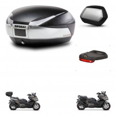 SHAD Maletas SH35 PREMIUM + soporte montaje baul SH48 accesorios TITANIUM KIT-481770
