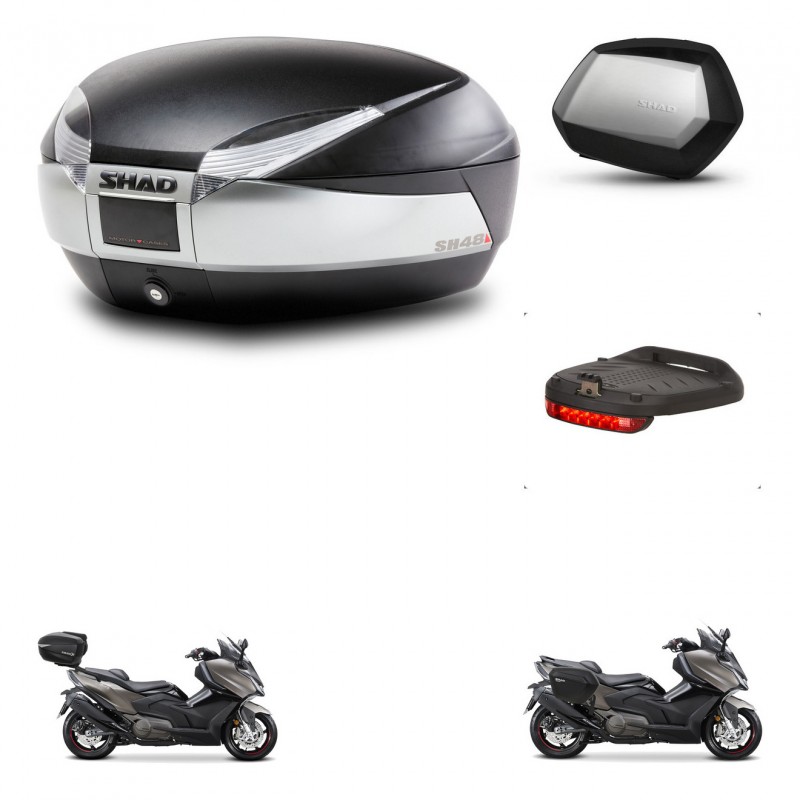 SHAD Maletas SH35 PREMIUM + soporte montaje baul SH48 accesorios TITANIUM KIT-481770