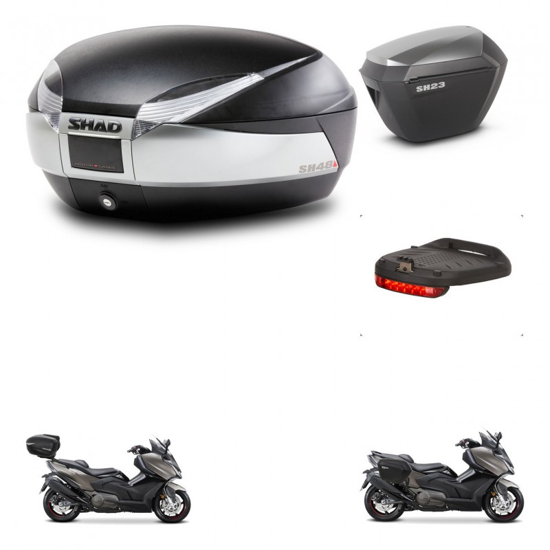 SHAD Maletas sh23 alu + soporte montaje baul SH48 accesorios TITANIUM PREMIUM KIT-481772