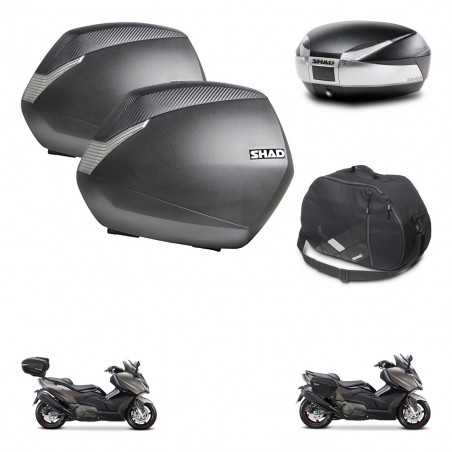 SHAD SH48 trunk + mounting bracket SH36 suitcases accessories TITANIUM PREMIUM KIT-481773