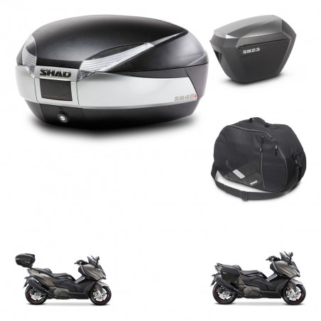 SHAD Maletas sh23 alu + soporte montaje baul SH48 accesorios TITANIUM PREMIUM KIT-481778