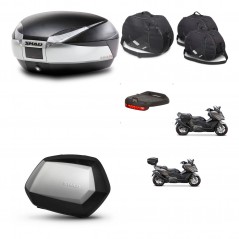 SHAD Maletas SH35 PREMIUM + soporte montaje baul SH48 accesorios TITANIUM KIT-481783