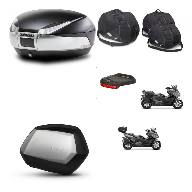 SHAD Maletas SH35 PREMIUM + soporte montaje baul SH48 accesorios TITANIUM KIT-481783