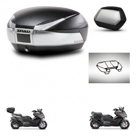 SHAD Maletas SH35 PREMIUM + soporte montaje baul SH48 accesorios TITANIUM KIT-481788
