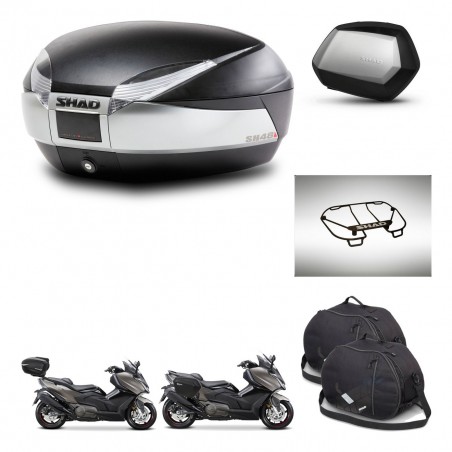 SHAD Maletas SH35 PREMIUM + soporte montaje baul SH48 accesorios TITANIUM KIT-481789