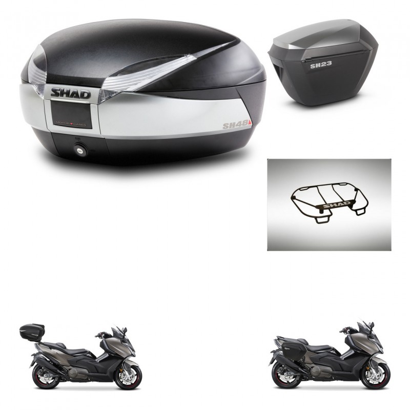 SHAD Maletas sh23 alu + soporte montaje baul SH48 accesorios TITANIUM PREMIUM KIT-481790