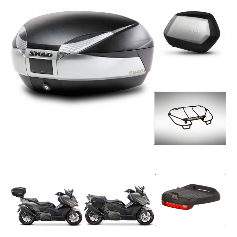 SHAD SH35 PREMIUM suitcases + mounting bracket SH48 trunk accessories TITANIUM KIT-481794
