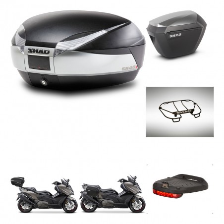 SHAD Maletas sh23 alu + soporte montaje baul SH48 accesorios TITANIUM PREMIUM KIT-481796